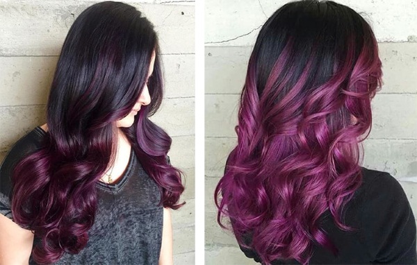 Rudai violetinė plaukų spalva. Nuotraukos, dažai, kas tinka, dažymo instrukcijos