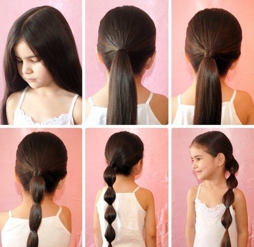 Szybkie i piękne fryzury dla dziewczynek na średnie, długie włosy. Zdjęcie