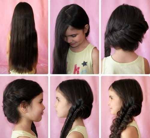 Brze i lijepe frizure za djevojčice za srednju, dugu kosu. Fotografija