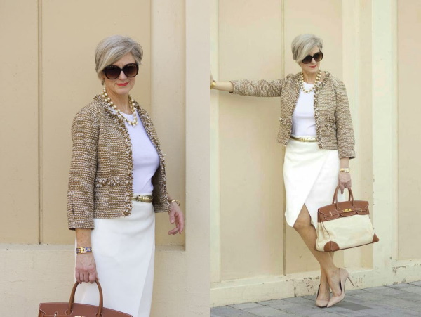 Jak się stylowo ubrać dla kobiety w wieku 50 lat. Zdjęcie, podstawowa garderoba od Eveliny Khromchenko, w co się ubrać