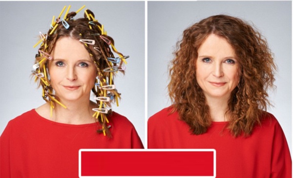 Comment faire des boucles pour cheveux moyens sans fer à friser ni bigoudis, repassage, en 5 minutes. Une photo