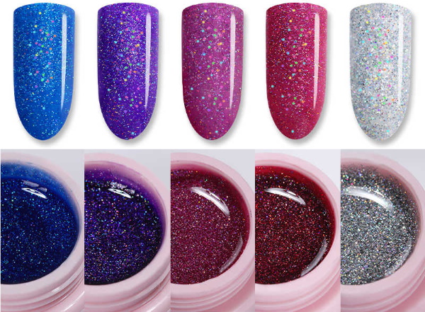 Esmaltes de uñas con purpurina: transparentes, de colores. Calificación 2020, precios, críticas