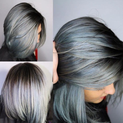 Modische Färbung für dunkles Haar von mittlerer Länge, kurz, lang. Vor und nach Fotos