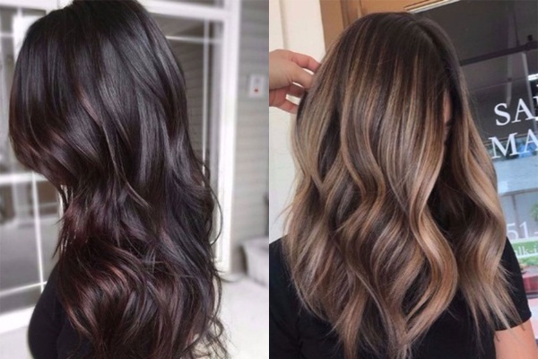 Colorare la modă pentru părul închis la culoare de lungime medie, scurt, lung. Fotografii înainte și după