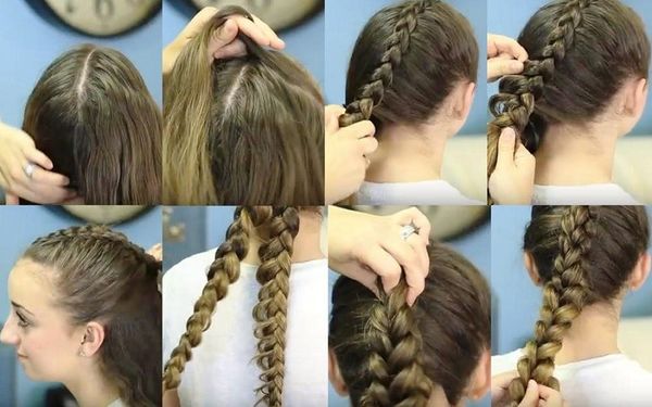 Pentinats amb trenes per a cabells mitjans per a noies i noies. Foto, com fer-ho pas a pas