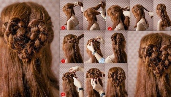 Peinados de graduación para cabello medio grado 9-11. Foto como hacer con flequillo y sin