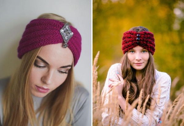 Kako nositi traku za glavu s kratkom kosom, šiške, pletene, sport zimi, jesen, ljeto