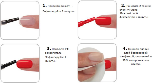 El diseño de las uñas es ligero y hermoso. Foto, cómo hacer una manicura con esmalte en gel, goma laca.