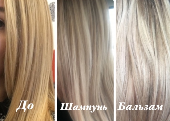Shampooings teintés pour blondes. Palette de couleurs, peintures