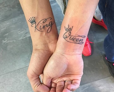 Tetování pro pár milenců s významem, nápisy, fotografie s dekódováním