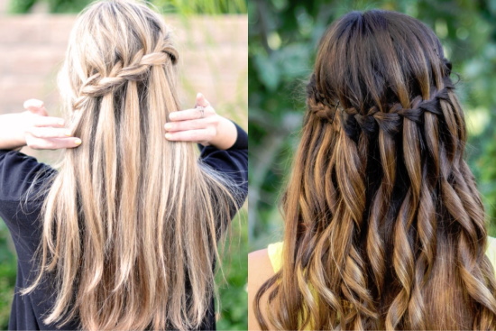 Gaya rambut untuk rambut panjang untuk kelulusan kelas 9-11 untuk kanak-kanak perempuan. Gambar