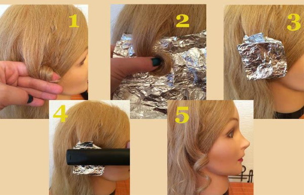 Kuinka tehdä kiharoita rautalla keskipitkille hiuksille. Kuva askel askeleelta aloittelijoille