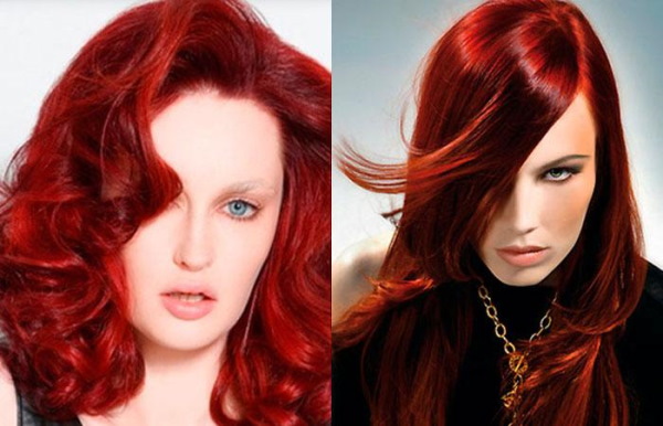 Cheveux roux pour les filles aux yeux bruns, verts, bleus. Photos, peintures, qui convient