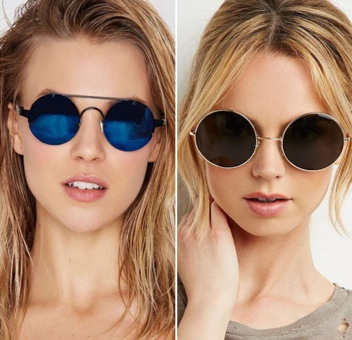 Apvalūs mergaičių akiniai, akiniai nuo saulės. Kaip jie vadinami, kurie tinka