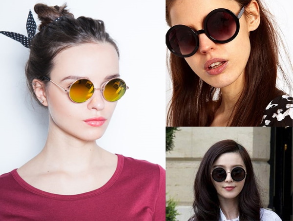 Pyöreät tyttöjen silmälasit, aurinkolasit. Mitkä ovat nimet, jotka sopivat
