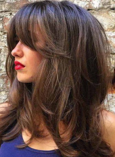 Női hajvágás hosszú frufru közepes hajhoz. Fotók, divattrendek 2020