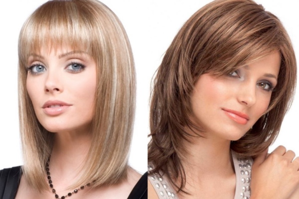 Sieviešu matu griezumi ar gariem sprādzieniem vidējiem matiem. Fotogrāfijas, modes tendences 2020. gads
