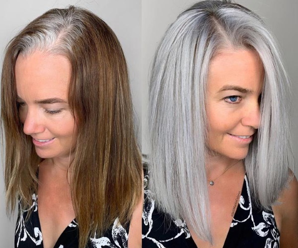 Pepeljasto plava boja kose. Fotografije prije i poslije bojenja, obojite
